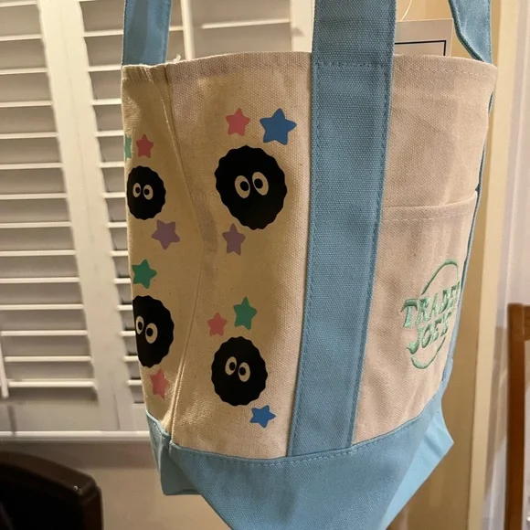 Trader Joe’s Pastel Mini Canvas Tote Bag - Blue - Picture 2 of 2